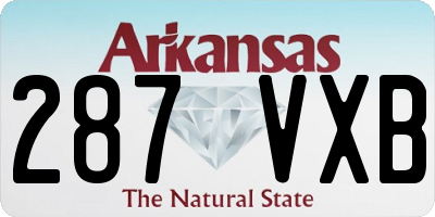 AR license plate 287VXB