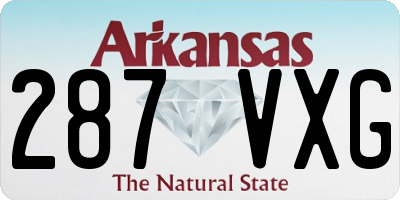 AR license plate 287VXG