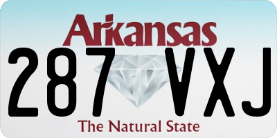 AR license plate 287VXJ