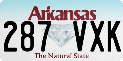 AR license plate 287VXK