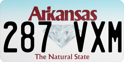 AR license plate 287VXM