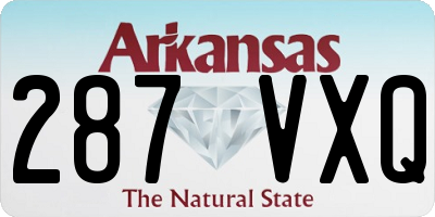 AR license plate 287VXQ