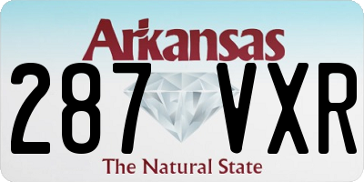 AR license plate 287VXR