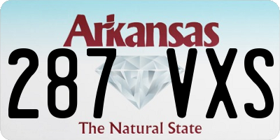 AR license plate 287VXS