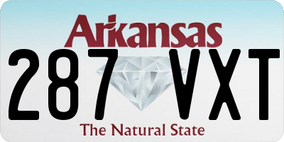 AR license plate 287VXT