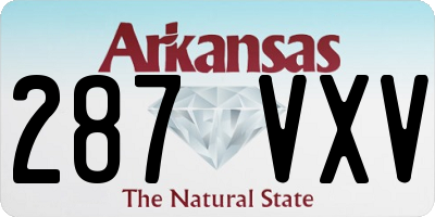 AR license plate 287VXV