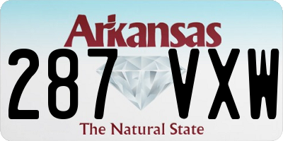 AR license plate 287VXW