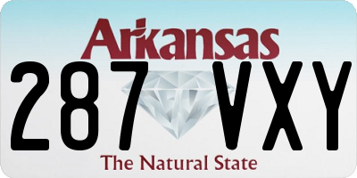 AR license plate 287VXY