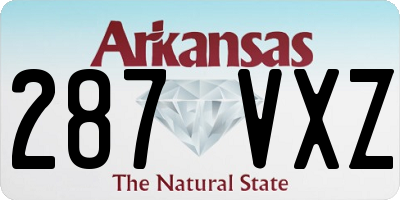 AR license plate 287VXZ