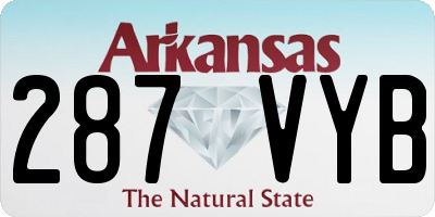 AR license plate 287VYB