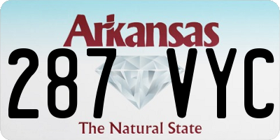 AR license plate 287VYC