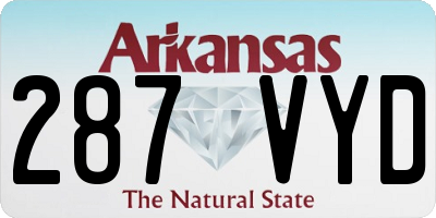 AR license plate 287VYD