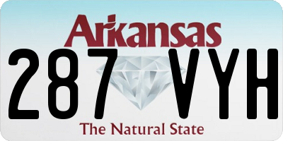 AR license plate 287VYH