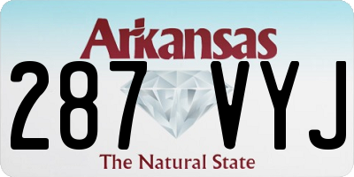 AR license plate 287VYJ