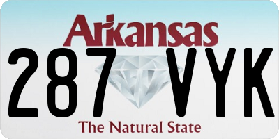 AR license plate 287VYK