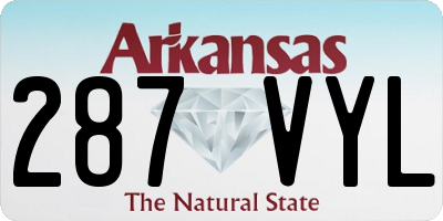 AR license plate 287VYL