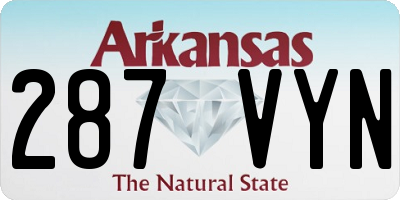 AR license plate 287VYN