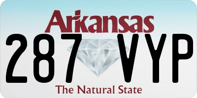 AR license plate 287VYP