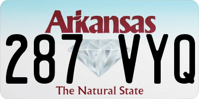 AR license plate 287VYQ