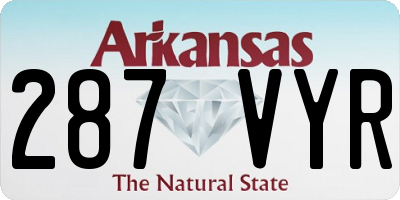 AR license plate 287VYR