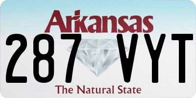 AR license plate 287VYT