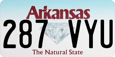 AR license plate 287VYU