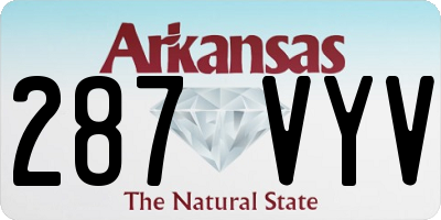AR license plate 287VYV