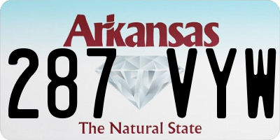 AR license plate 287VYW