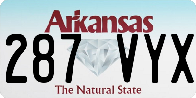 AR license plate 287VYX