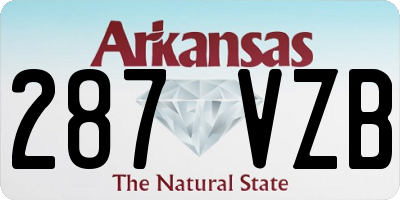 AR license plate 287VZB
