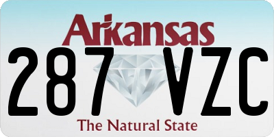 AR license plate 287VZC