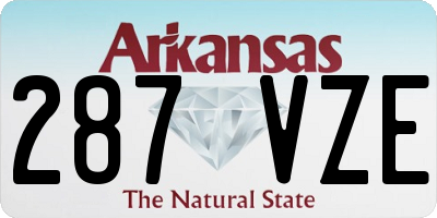 AR license plate 287VZE