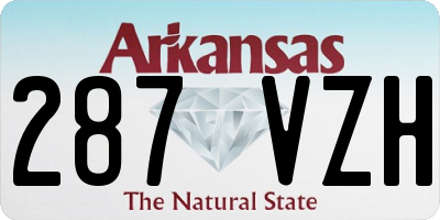 AR license plate 287VZH