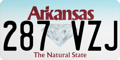 AR license plate 287VZJ