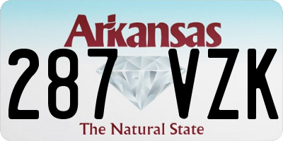 AR license plate 287VZK