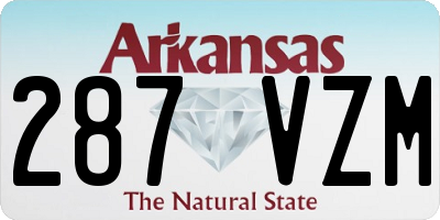 AR license plate 287VZM