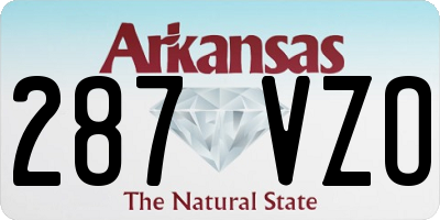AR license plate 287VZO