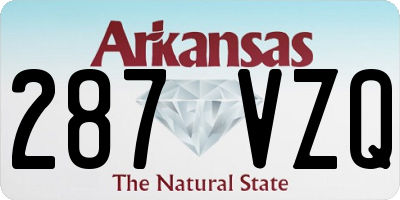 AR license plate 287VZQ