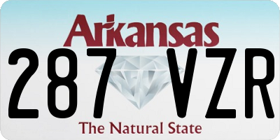 AR license plate 287VZR