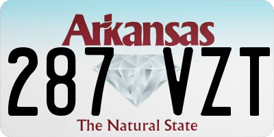 AR license plate 287VZT