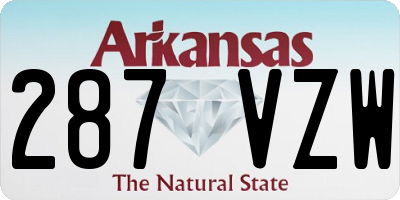 AR license plate 287VZW