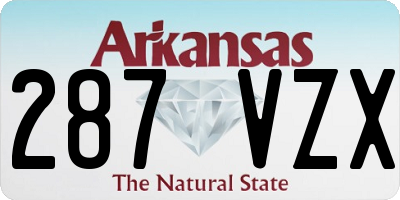 AR license plate 287VZX