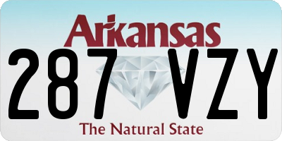 AR license plate 287VZY
