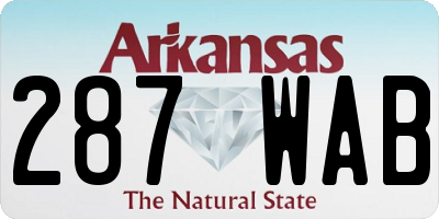 AR license plate 287WAB