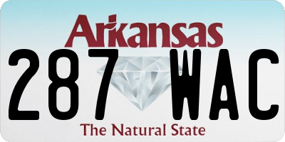 AR license plate 287WAC