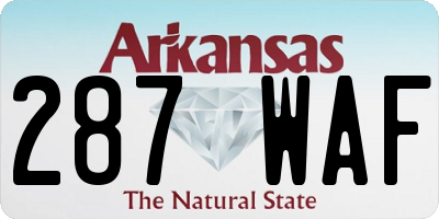 AR license plate 287WAF