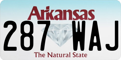 AR license plate 287WAJ