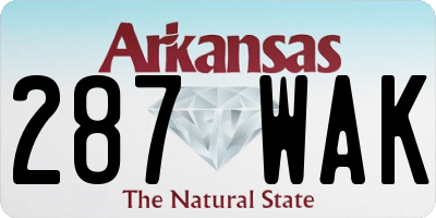 AR license plate 287WAK
