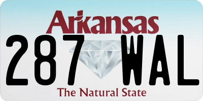AR license plate 287WAL