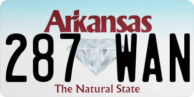 AR license plate 287WAN